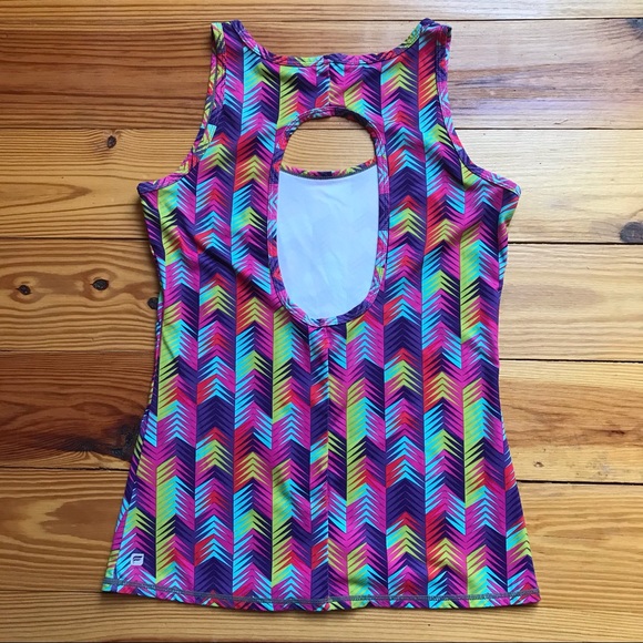Fabletics Multi-color Chevron Open Back Tank Top, EUC, XS/S - Picture 9 of 11